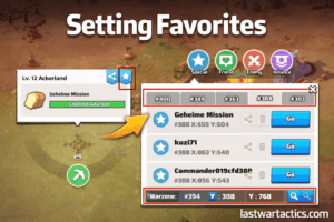 Favoriten setzen in Last War und speichern