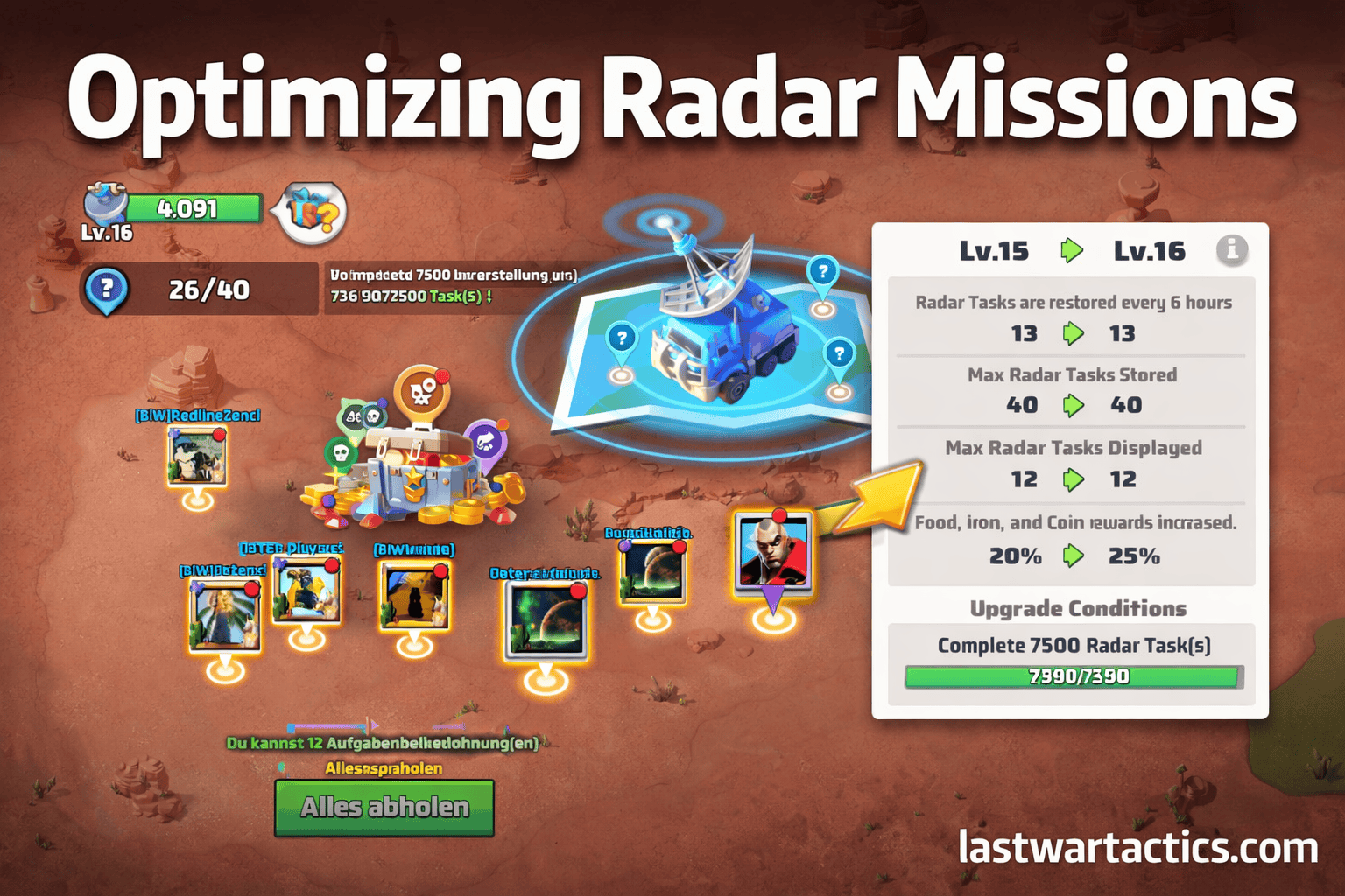 Radarmissionen in Last War Survival