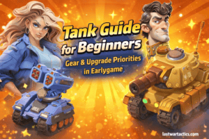 Panzer-Guide für Anfänger in Last War: Survival mit Kimberly und Murphy und Fokus auf Ausrüstung im Earlygame.